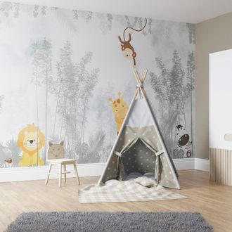 Superfresco Easy Roarsome Blue Grey Print To Order 3m x 2.8m Mural