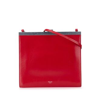 Celine Frame Schoudertas van Leer