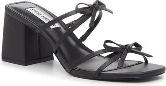 Steve Madden Cecilee Sandals Womens Black Square Toe Block Heel GAL2209