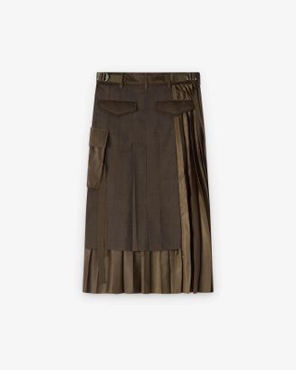 sacai Jupe Hybride Skirt - Brown