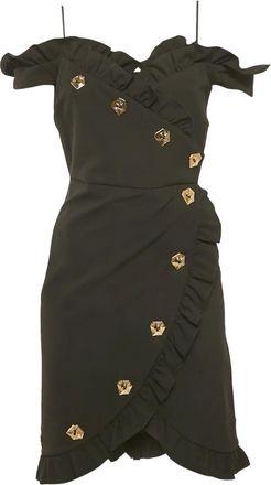 Violante Nessi Mini-jurk met ruches - Zwart