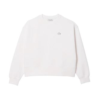Lacoste Witte Sweatshirt met Chique Achterprint - Dames - Sweatshirts - Wit - M - Katoen - Hoodies & sweatvesten