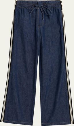 Veronica Beard Taylor Wide-Leg Track Jeans