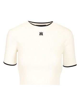 Amiri Crop T-Shirt Bianco-Donna