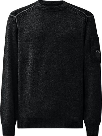 C.P. Company Truien Ronde Hals in Fleece Gebreid - Heren - Ronde hals truien - Zwart - 2XL - Wol - Truien & Vesten