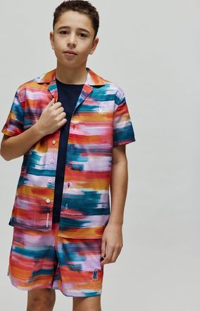 Psycho Bunny Kids Raphael Tencel Shirt 656 SUNKISSED CORAL / M/10-12