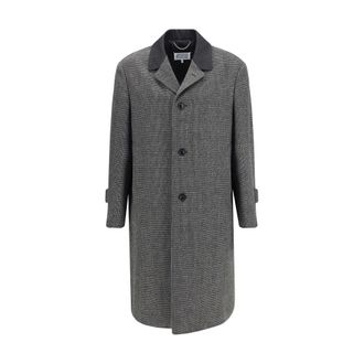 Maison Margiela Single-breasted jas in zuiver scheerwolmengsel - Heren - Mantel - Grijs - L - Wol - Jassen
