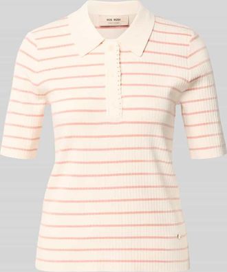 Mos Mosh Regular Fit Poloshirt mit Streifenmuster Modell Caliz Stripe in Koralle, Gr&ouml;&szlig;e XL