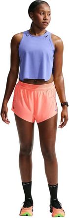 Nike AeroSwift Dri-FIT ADV Mid-Rise 3in Brief-Lined Running Shorts - Dames - Sport - Oranje - Maat: XL Taf