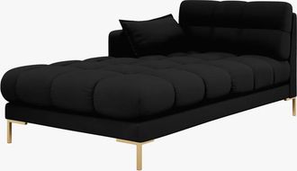 BLOOMINGLOFT Design Chaiselongue Mamaia Strukturstoff Schwarz