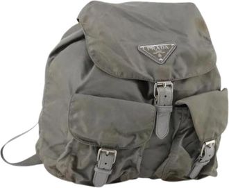 Prada Pre-owned Nylon Rugzak - Dames - Vintage Rugzakken - Groen - ONE Size - Nylon - Vintage