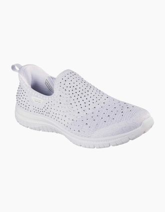 Skechers Womens Skechers Virtue Icon Textile Womens White/Silver Standard Trainers - Size: 7