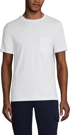 Lands End Short Sleeve Cotton Supima Tee With Pocket in White at Nordstrom, Size Xx-Large