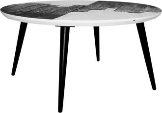 Signature Mesa centro decorada y cuadro abstracto en la parte superior - L80 cm