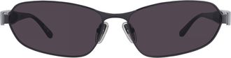 Balenciaga Grey Rectangular Unisex Sunglasses BB0355S 001 66