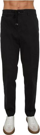 PESERICO Cotton Gabardine Jogger Broek - Heren - Slim Fit Broeken - Zwart - 3XL - Katoen - Broeken