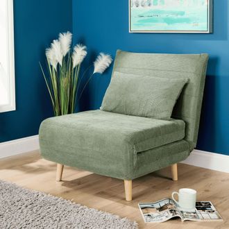 Home Source Industries Single Clic Clac Sofa Bed Sleeper Couch Upholstered Living Furniture in Green