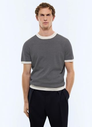 Fursac T-shirt &agrave; rayures en coton merceris&eacute; - Taille XXL - Homme