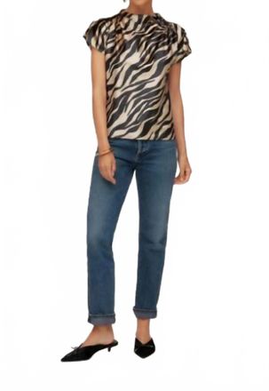 Fifteen Twenty Emmeline Velvet Cs Top In Zebra