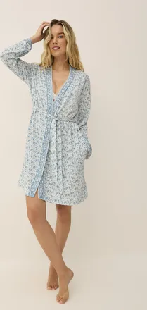 Lauren Ralph Lauren Womens Bluish flowers and paisley robe