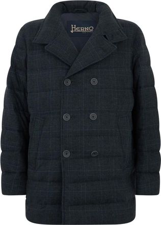 Herno Gepolsterd Jack met revers - Heren - Mantel - Grijs - L - Wol - Jassen