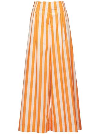 La DoubleJ vertical-stripe palazzo trousers - women - Cotton - M - Orange