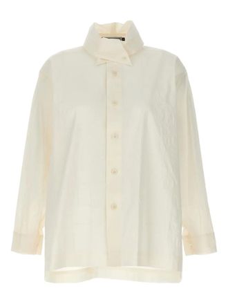 Issey Miyake crinkled shirt - Neutrals