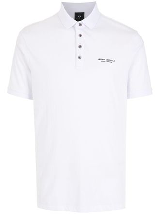 A|X Armani Exchange logo-print polo shirt - men - Cotton - M - White