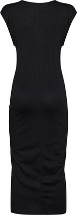 Toteme Womens Jersey Tie-Waist Midi Dress Black Organic Cotton