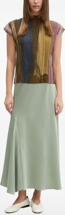 Sandro Ferrone Top plissettato con stampa astratta - Marrone