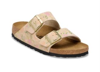 Birkenstock Womens Arizona Flower Print Sandals In Sandcastle