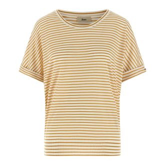 Herno Striped Cuffed-Sleeves T-shirt - female - Herno - T-Shirts - Yellow - M - Tops