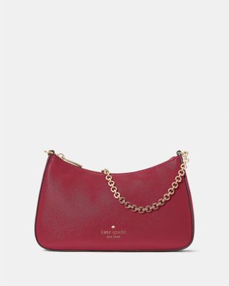 Kate Spade New York Womens Margot Textured Patent Leather Convertible Crossbody - Red - One Size