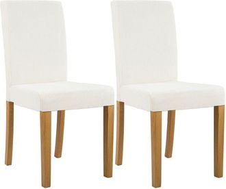 Clp Juego De 2 Sillas De Comedor Ina De Pana Crema Antiguo Claro