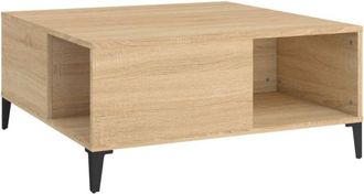 vidaXL Vidaxl - Mesa de centro madera contrachapada roble Sonoma 80x80x36,5 cm
