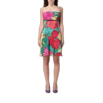 Balmain Mini abito con stampa floreale e scollo ad anello - - Dresses - Donna - Multicolore - S