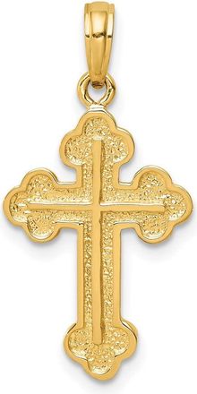 Diamond2Deal 14k Yellow Gold Budded Cross Pendant