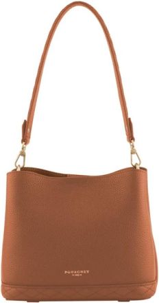 Pourchet Manhattan - PM Satchel - Dames - Schoudertassen - Bruin - ONE Size - Leer - Tassen