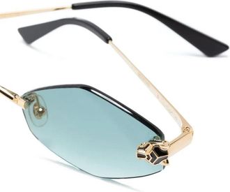 Cartier CT0433S Smooth Golden Finish Metal Sunglasses - Gold
