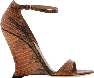 Ferragamo Vidette X5 Leather Wedge Sandals, Size 7 C