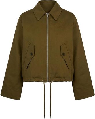Closed Drawstring-waist Zip-up Jacket