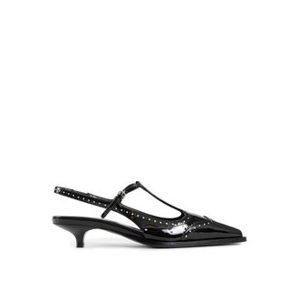 Miu Miu Black Calfskin Mid Heel Womens Pumps