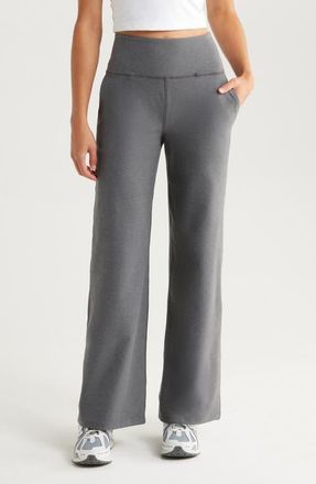 Beyond Yoga Space Dye Wide Leg Pants in True Gray Heather at Nordstrom, Size X-Small
