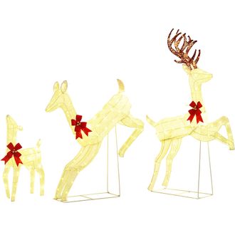 OUTSUNNY 3-Piece 300 LED Light Lighted Christmas Reindeer Family Decoration | TJ Hughes