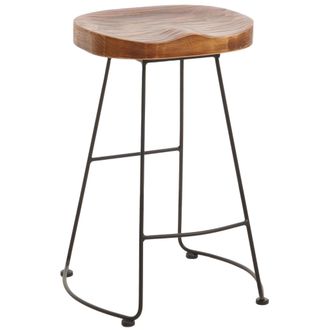 Hhg [nunca Usado] Taburete De Bar Hhg-972, Taburete De Bar Taburete De Mostrador Taburete De Cocina, Reposapi&eacute;s Metal Industrial Madera Maciza Estructura 