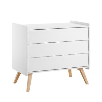 Vox Commode 3 Tiroirs Vox Vintage Blanc Et Bois