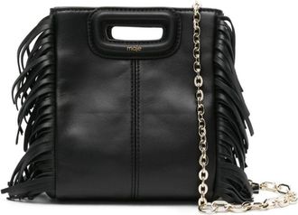 Maje fringed leather tote bag - women - Polyester/Sheepskin/Brass - One Size - Black