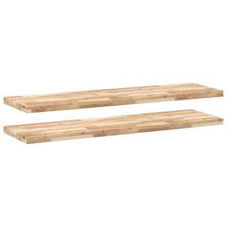 Berkfield Home Floating Shelves 2 pcs 160x40x4 cm Untreated Solid Wood Acacia in Brown | Size: 160 x 40 x 4 cm