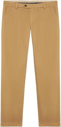 Brooks Brothers Camelkleurige stretch katoenen chinos - Heren - Chinos - Bruin - W33 - Katoen - Broeken