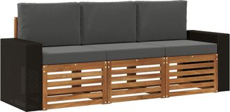 vidaXL Juegos De Sof&aacute;s 3 Uds. Madera De Acacia S&oacute;lida Vidaxl
